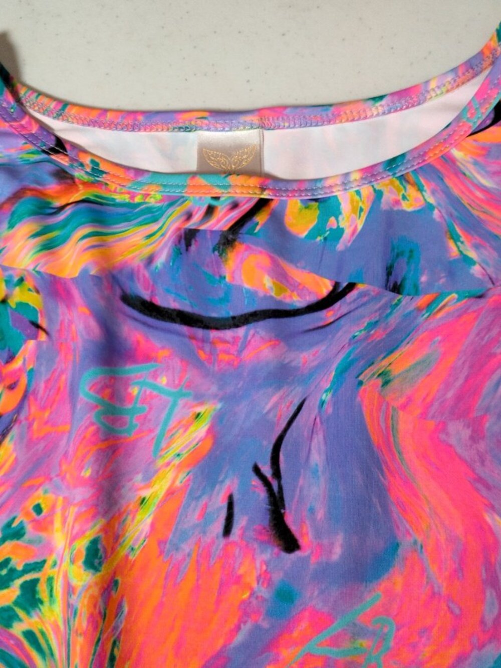 Lisa Blue Call Of The Whale Dress AUS UK 14 US 10 Beach Ruffle Psychedelic Swirl - Picture 16 of 16